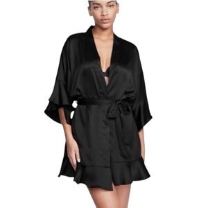 Victoria’s Secret Luxurious Flounce Satin Tie-Waist Robe - NWT XS/S XS/P